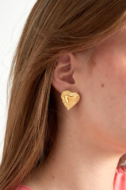 Damen Ohrringe Herzform 14K Zeitlos | Edelstahl 304S | Gold & Silber