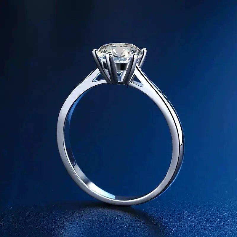 finityzoneeleganter moissanite - ring für frauen – 0,3ct, sterling silber, goldplattiert