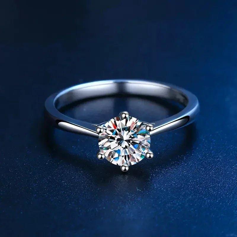 finityzoneeleganter moissanite - ring für frauen – 0,3ct, sterling silber, goldplattiert