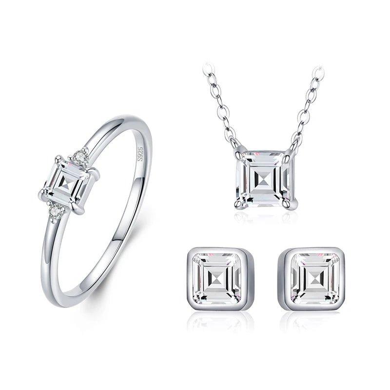 finityzoneelegantes 925er silber set: funkelnder schmuck für damen