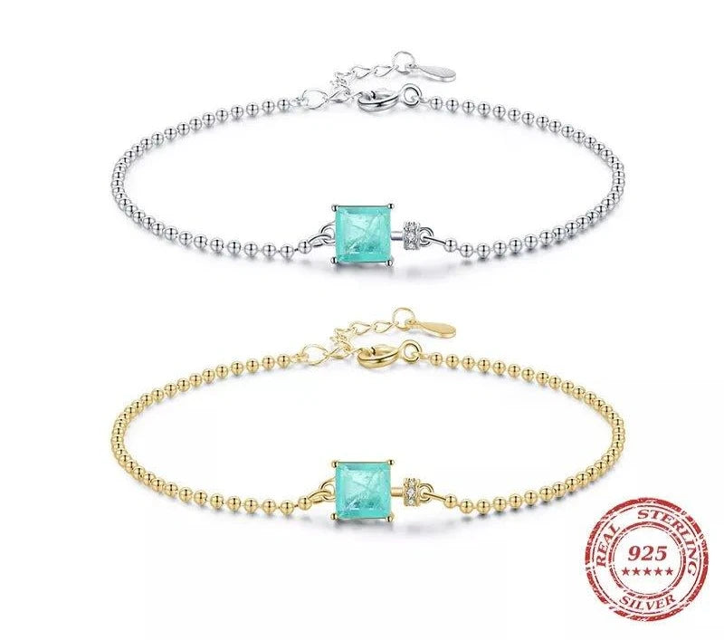 finityzoneelegantes 925er sterling silber armband mit paraiba - turmalin