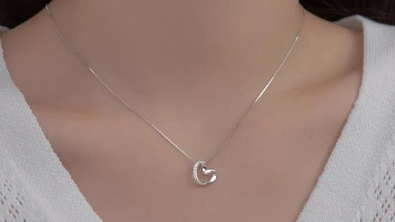 finityzoneelegantes herz - anhänger - nacklace aus sterling silber – für ihre liebsten