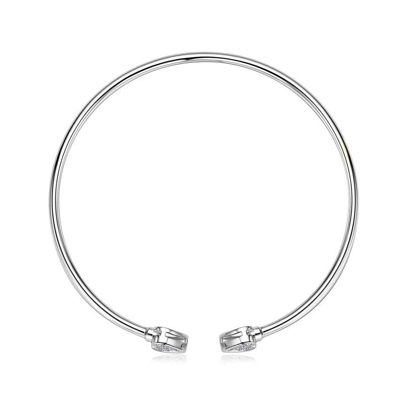 finityzoneelegantes herz - cuff - armband aus sterling silber mit moissanit