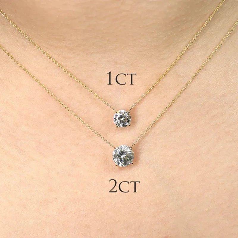 finityzoneelegantes moissanite - pendant für damen – 925er silber halskette