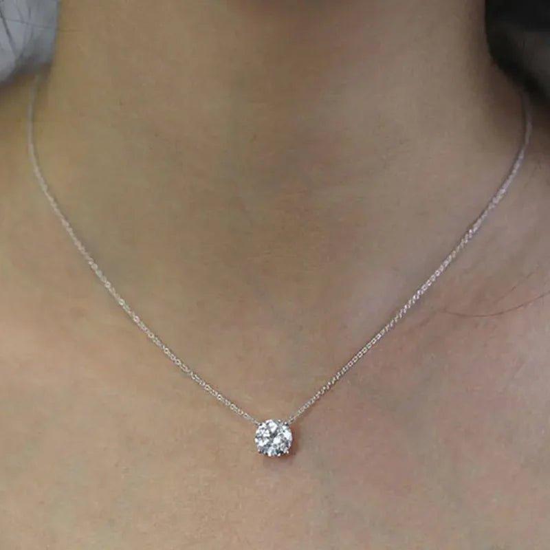 finityzoneelegantes moissanite - pendant für damen – 925er silber halskette