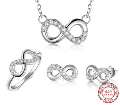 finityzoneElegantes Sterling Silber unendliche Liebe Schmuckset: Liebevoller Glanz für Sie