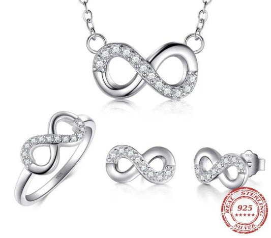 finityzoneElegantes Sterling Silber unendliche Liebe Schmuckset: Liebevoller Glanz für Sie