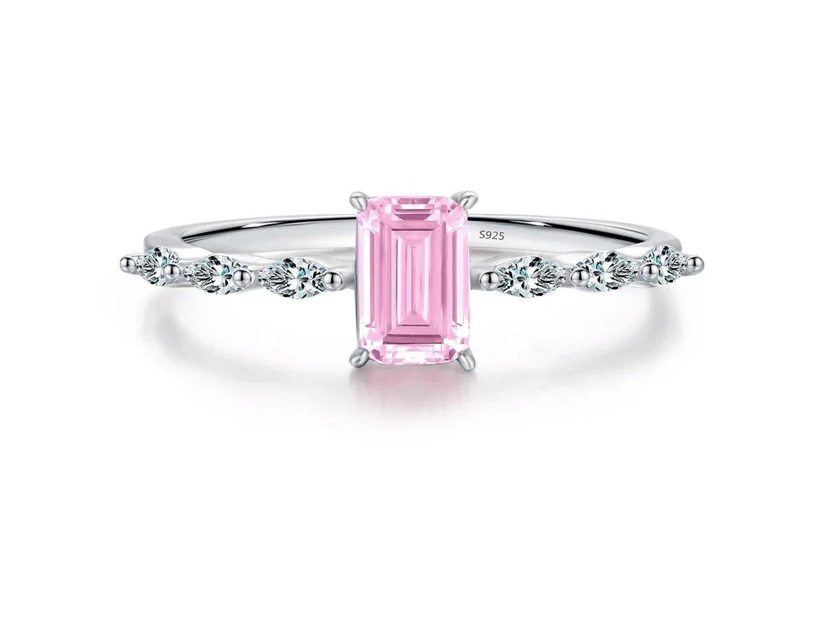 finityzoneexklusiver 925er sterling silber ring mit pinken und gelben zirkonia