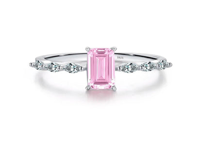 finityzoneExklusiver 925er Sterling Silber Ring mit pinken und gelben Zirkonia