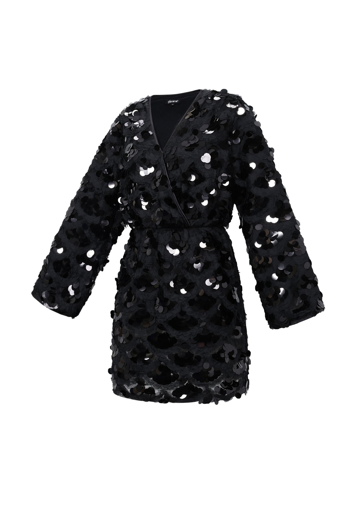 damen minikleid pailletten exklusiv | polyester | schwarz