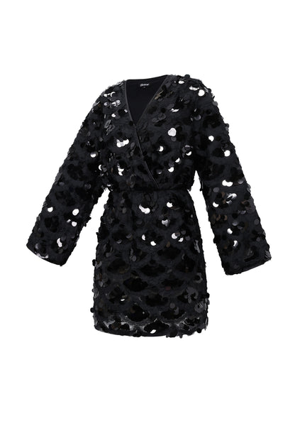 Damen Minikleid Pailletten Exklusiv | Polyester | Schwarz