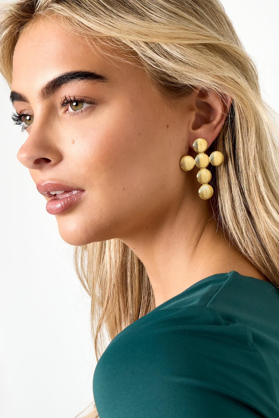 Damen Ohrstecker Kreuz | Edelstahl | Goldfarbe