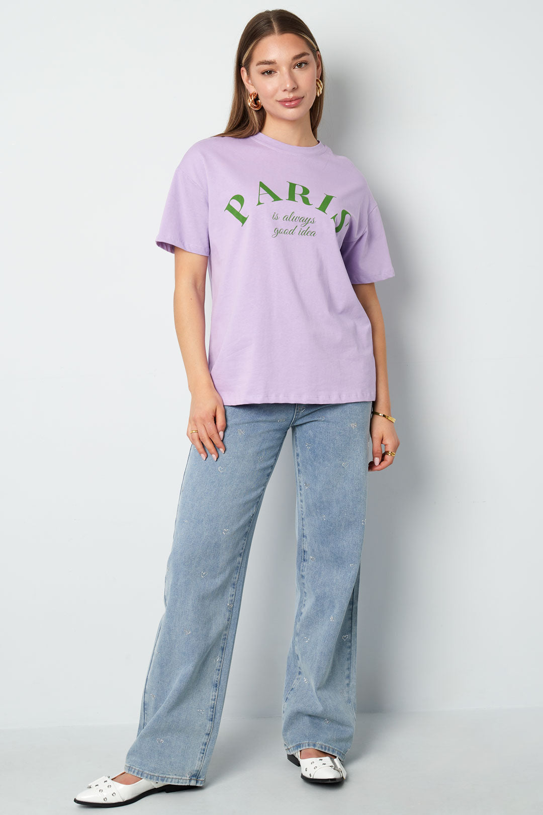 damen jeans herzstickerei | baumwolle | blau
