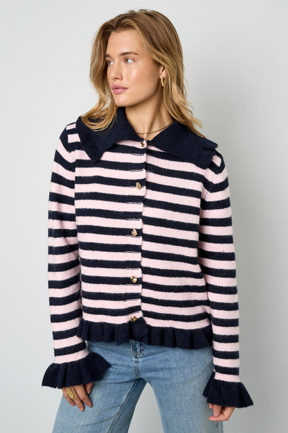 Damen Cardigan Strick Streifen | Polyester | Mehrfarbig