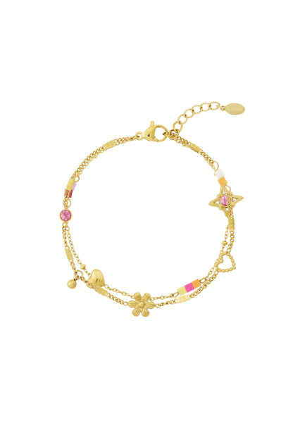Edelstahl Charm Armbänder Blume Täglich