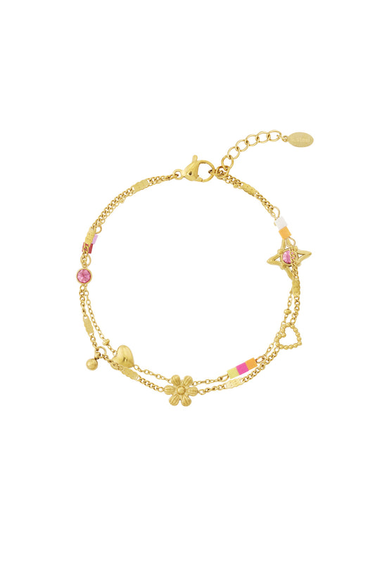 Edelstahl Charm Armbänder Blume Täglich