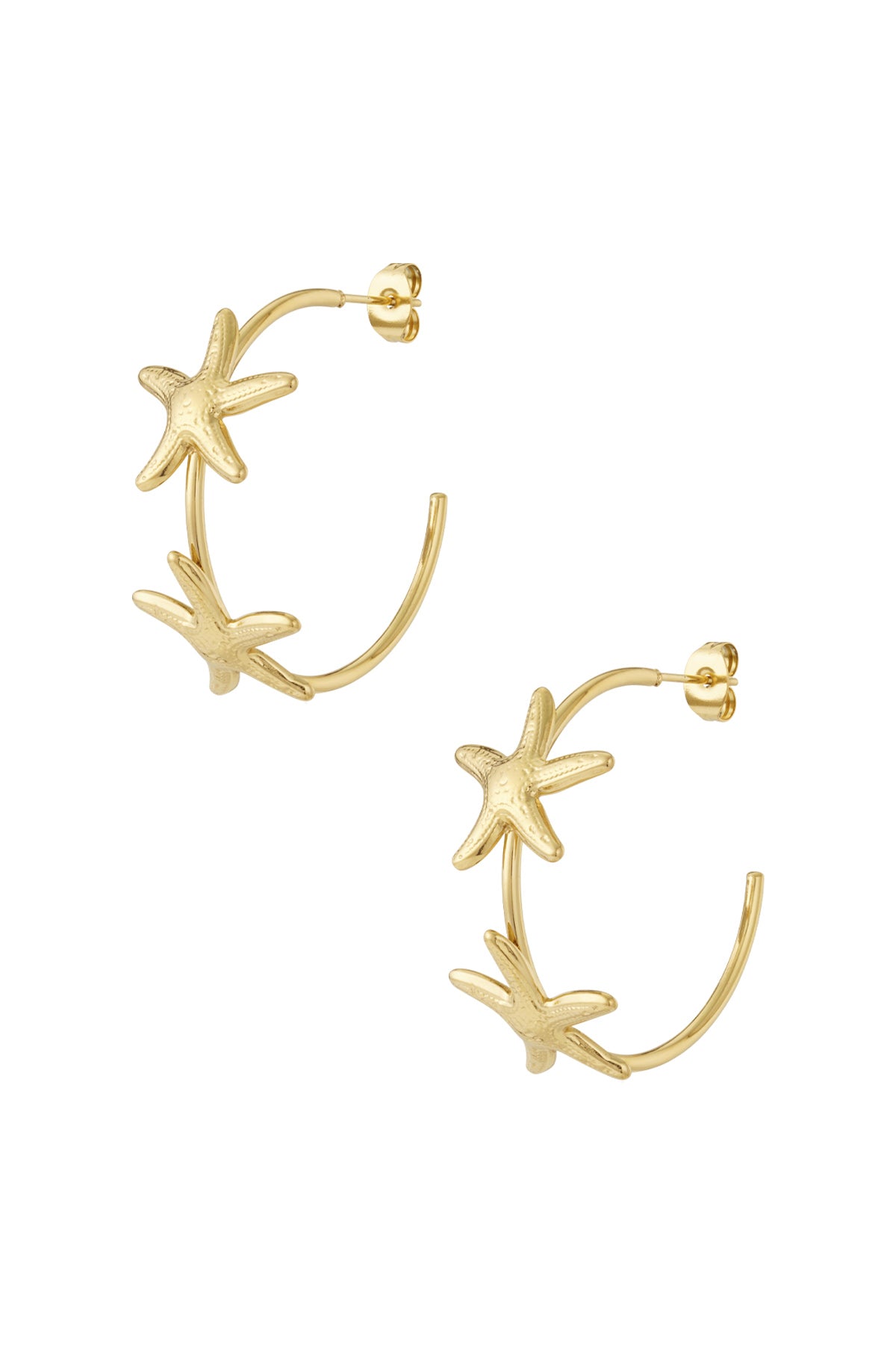 Damen Creolen Stern Marine 14K | Edelstahl vergoldet | Goldfarbe