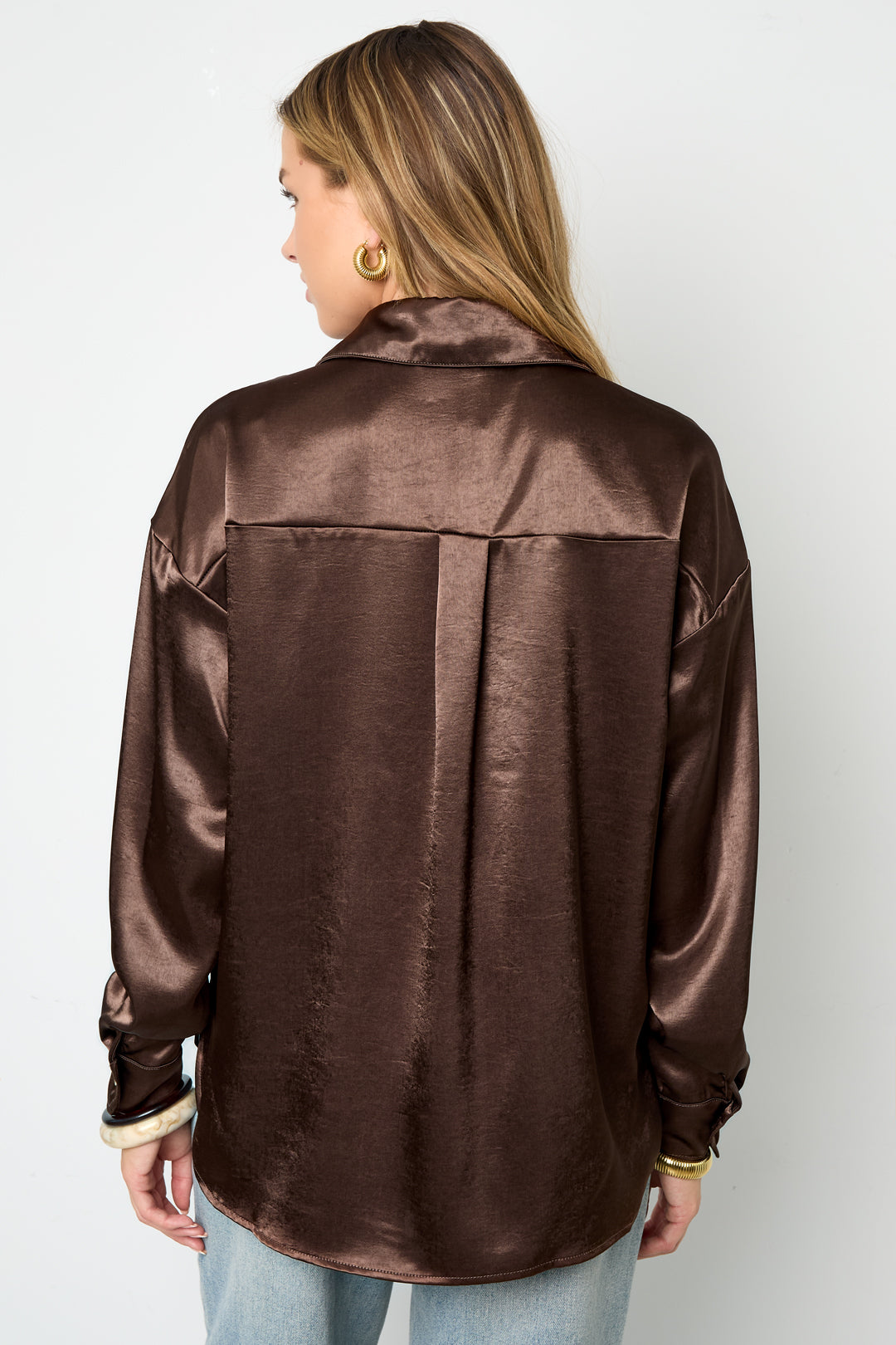 woven polyester fiber damen-bluse casual solid color basic