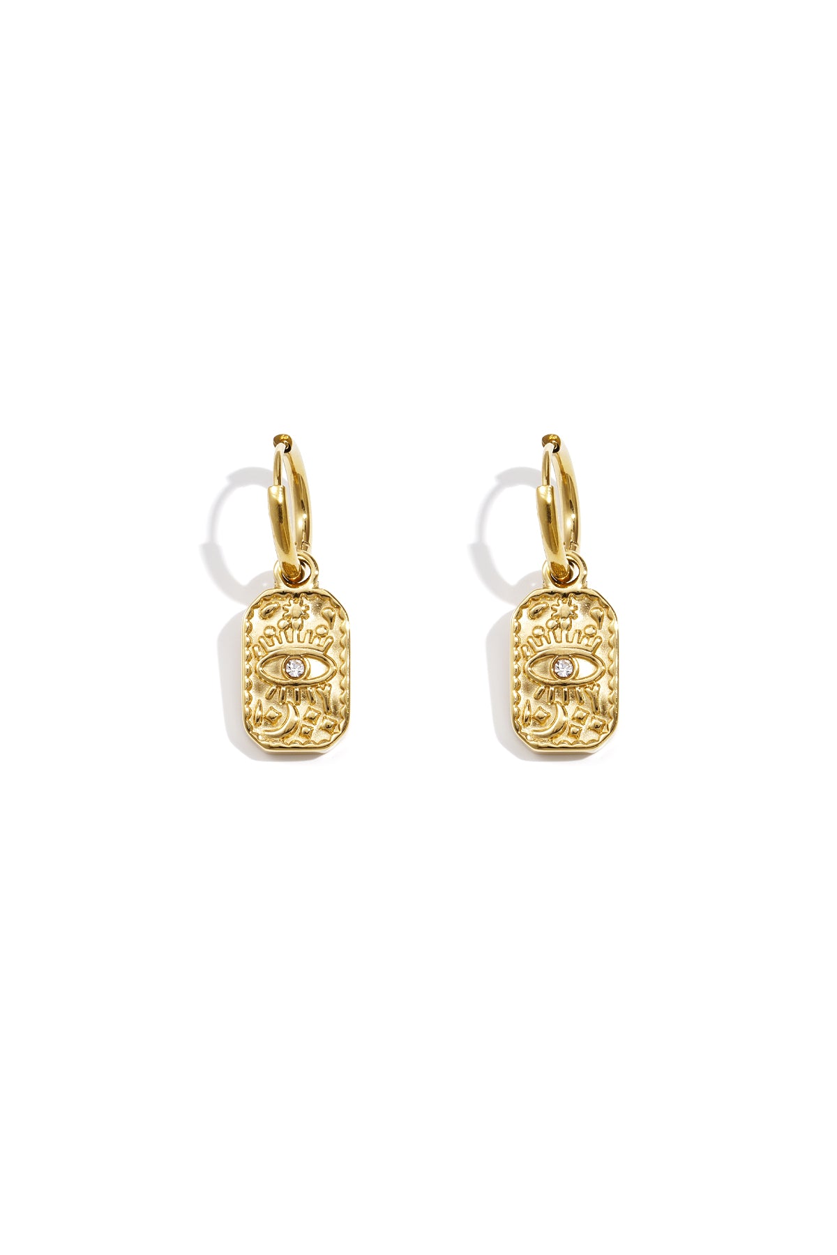Damen Ohrringe Teufelsauge Strass | Edelstahl | Gold & Silber