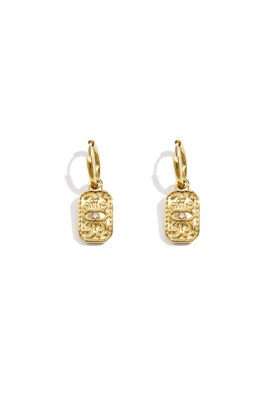 Damen Ohrringe Teufelsauge Strass | Edelstahl | Gold & Silber