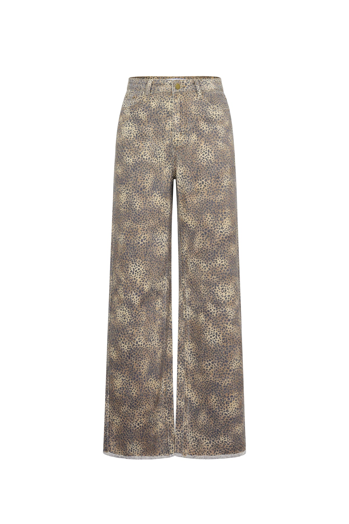 Damen Hose Leopardenmuster | Baumwolle | Weiß