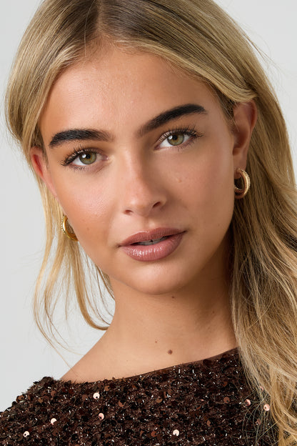 Damen Creolen Kreis Casual | Edelstahl | Goldfarbe & Silberfarbe