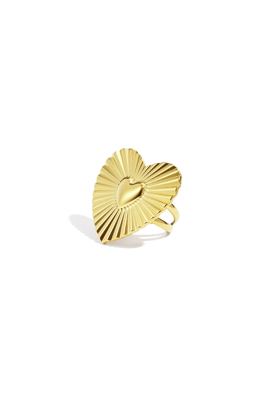 Edelstahl Statement Ringe Herz Casual Daily Simple Serie Damenschmuck