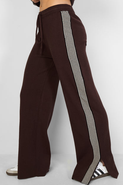 Damen Strickhose Streifen | Baumwollstrick | Mehrfarbig