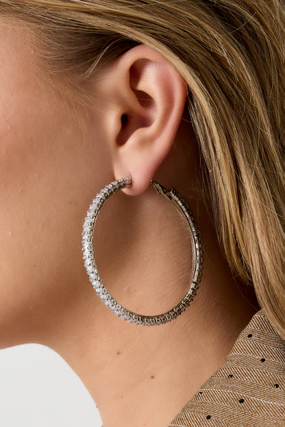 Damen Creolen Kreis Zirkon | Kupfer | Gold & Silber