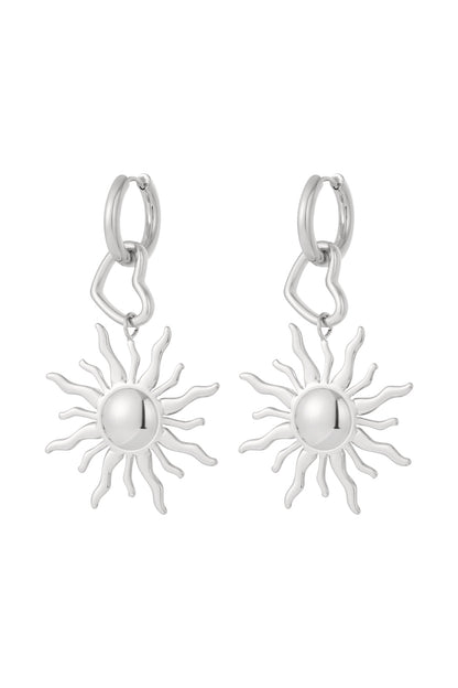 Damen Ohrringe Sonnenmotiv | Edelstahl | Goldfarbe & Silberfarbe