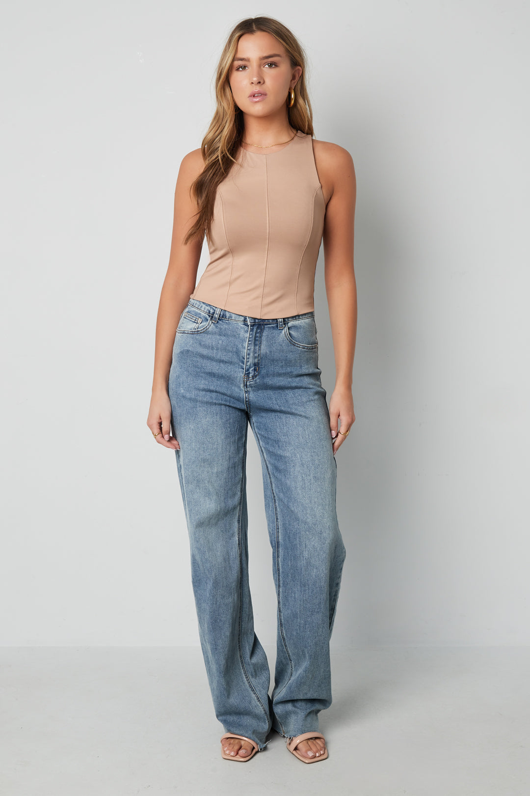 damen top ärmellos einfarbig | nylon | mehrfarbig