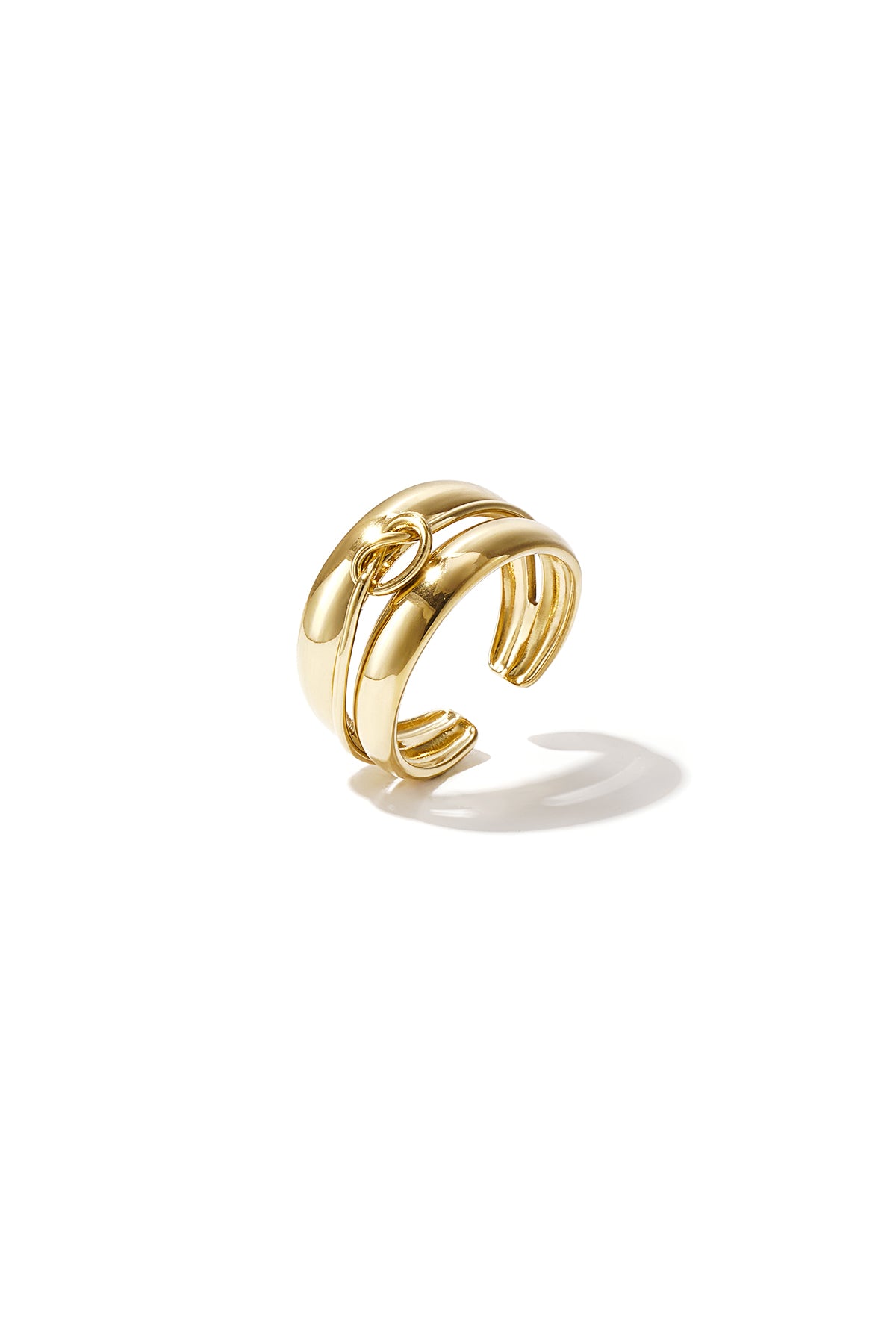 mehrlagiger ring mit minimalistischem gedrehtem detail