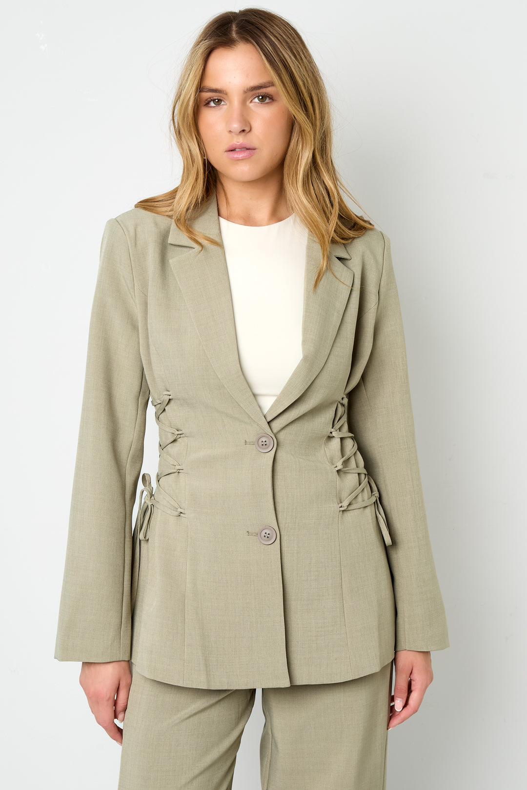 Gewebte Polyesterfaser Damen-Anzug Elegant Schnürung