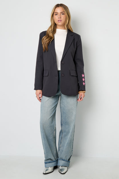 Damen Anzug Set Gewebt | Polyester | Grau & Dunkelblau