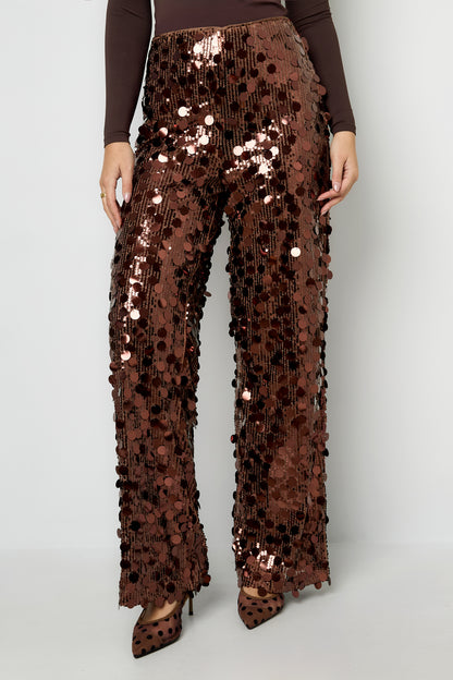 Damen Hose Pailletten Gerade | Polyester | Mehrfarbig