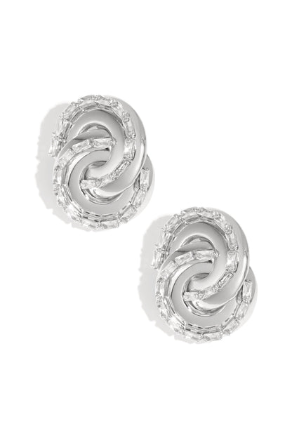 Damen Ohrstecker Organisch Zirkon Luxus | Eisen | Gold & Silber