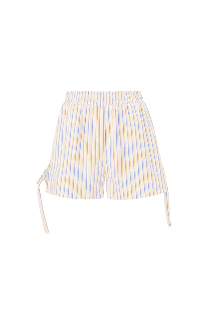 Damen Shorts Streifen Bindeband | Baumwolle | Mehrfarbig