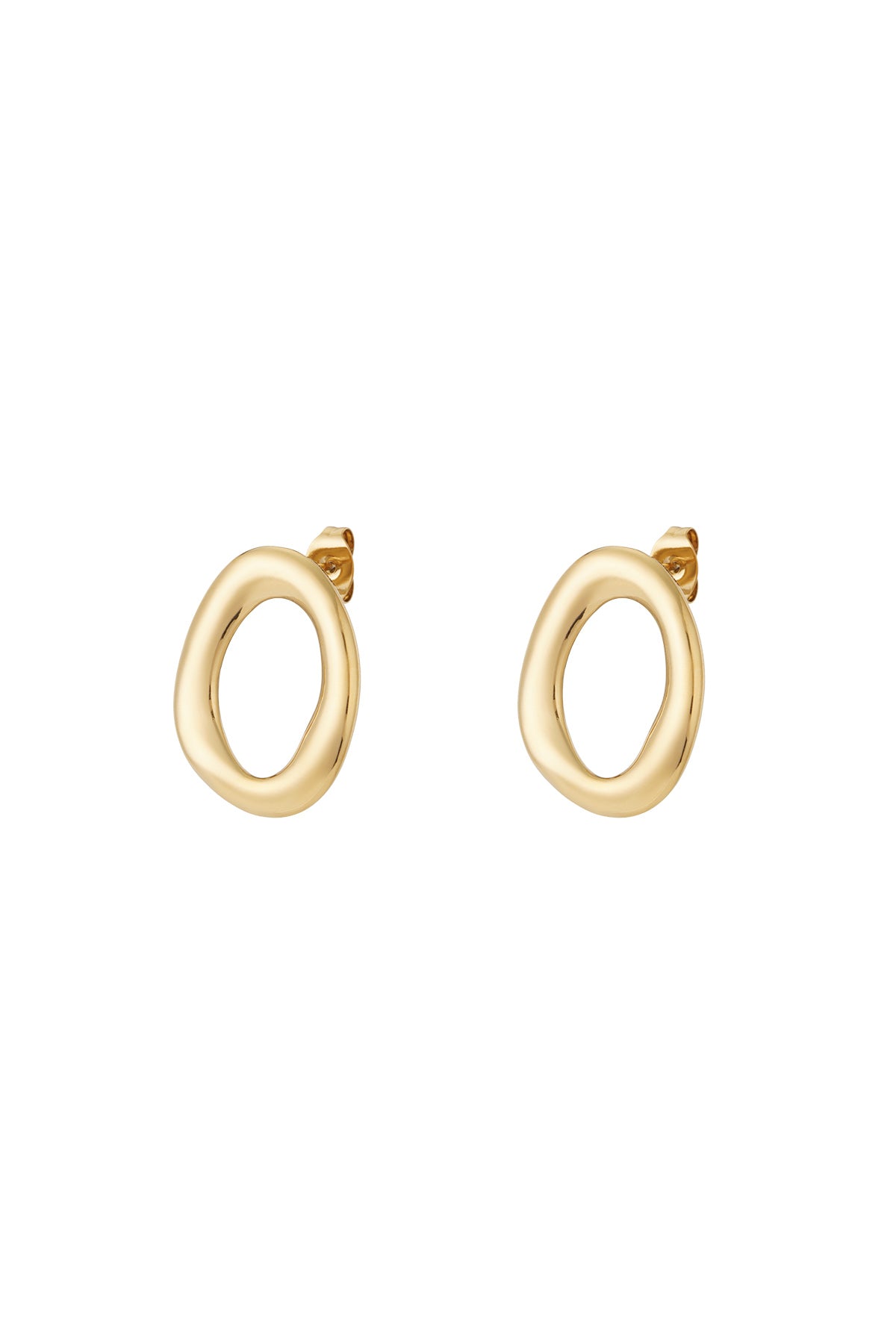 damen ohrringe oval vergoldet | edelstahl | goldfarbe & silberfarbe