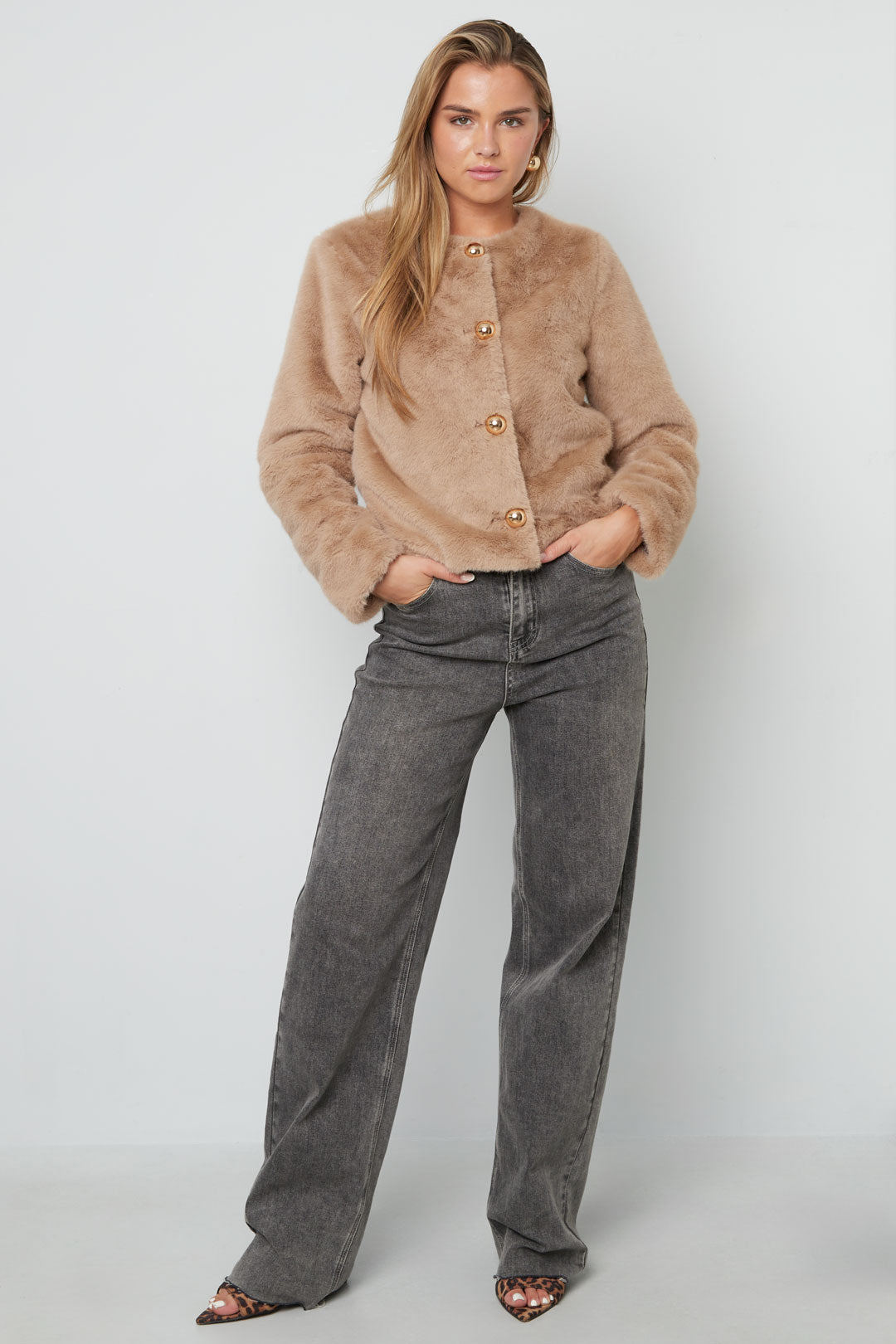 damen jacke vollton herbst | polyester | brauntöne