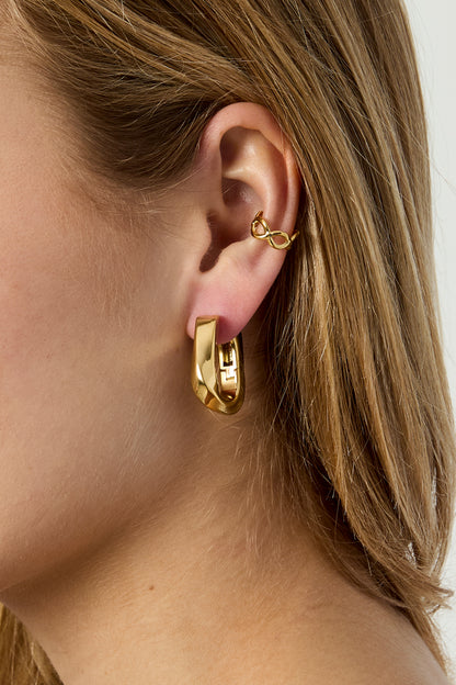 Damen Ohrmanschetten Kreis | Edelstahl | Goldfarbe