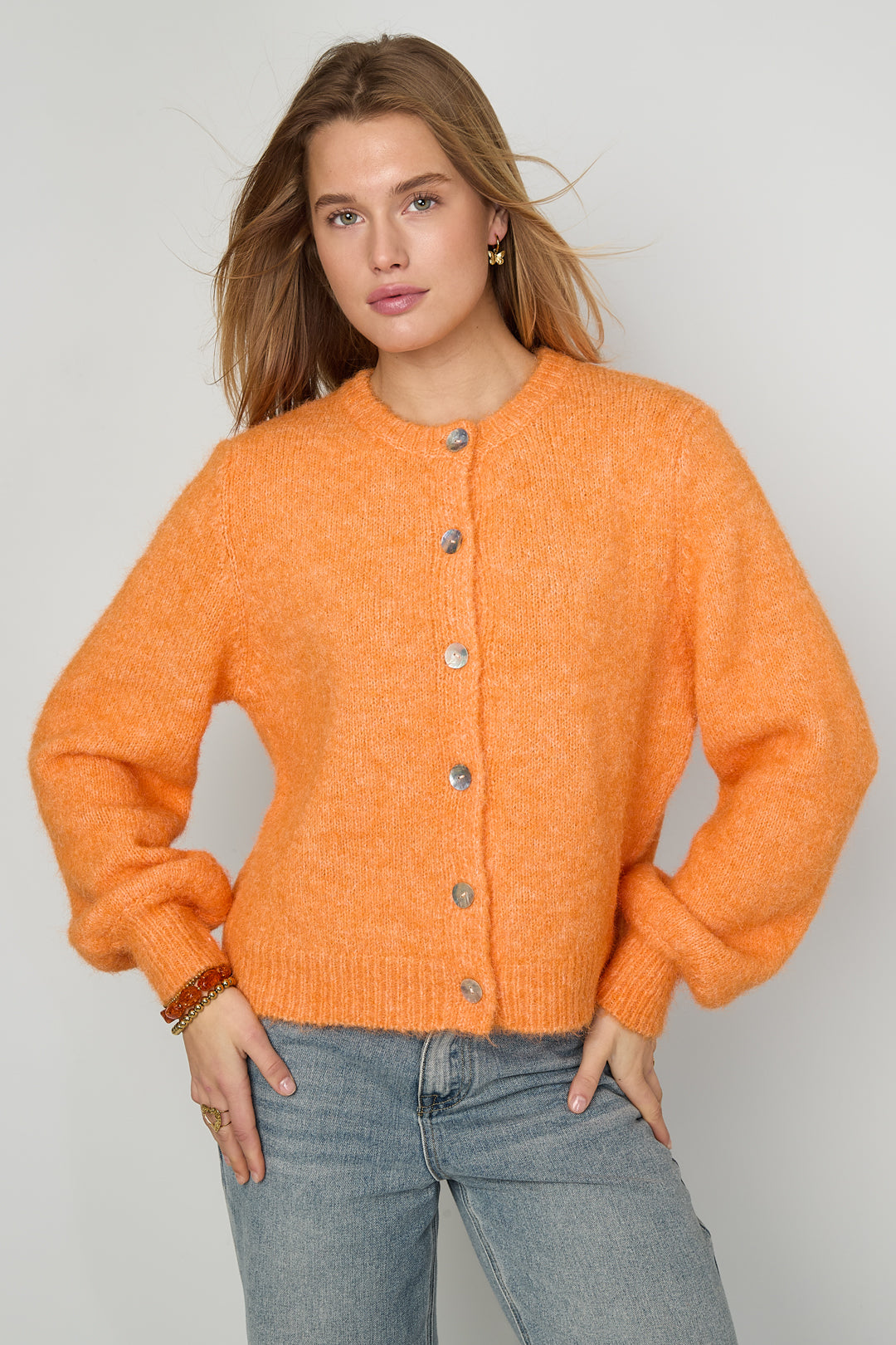 Damen Cardigan Gestrickt Elegant | Polyester | Mehrfarbig
