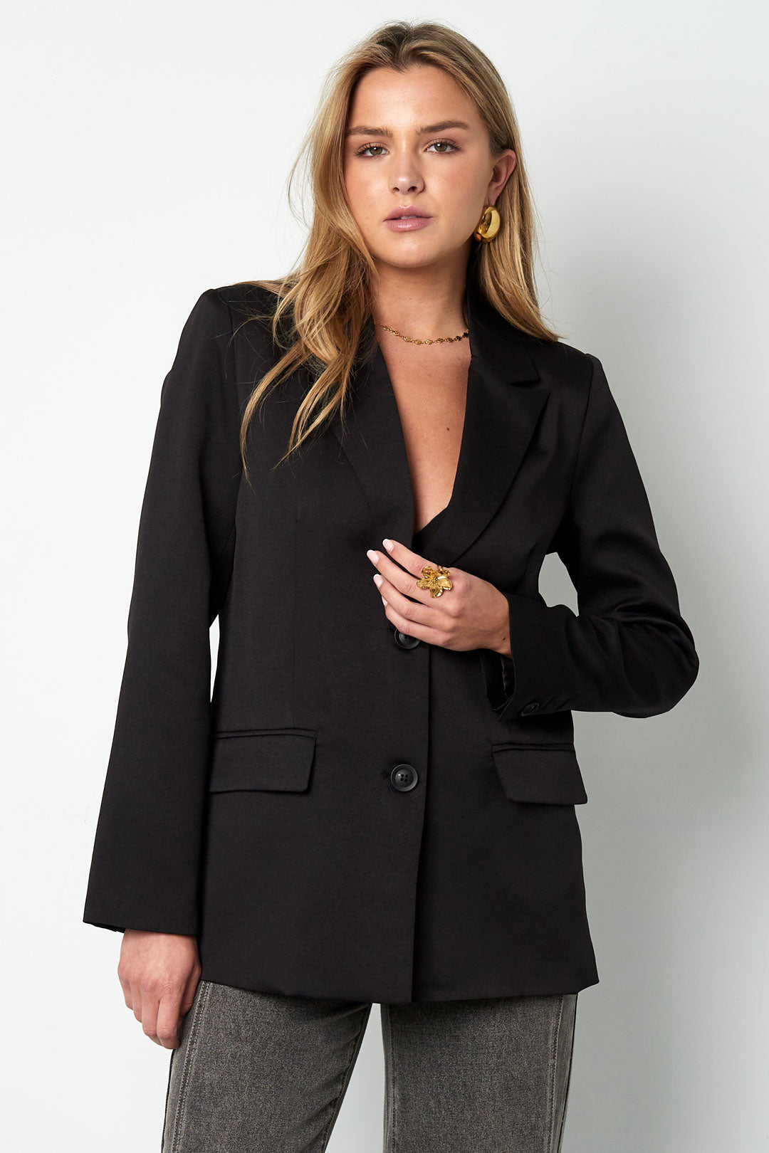 Polyester Damen Anzug-Set Tailliert Schleifen-Detail