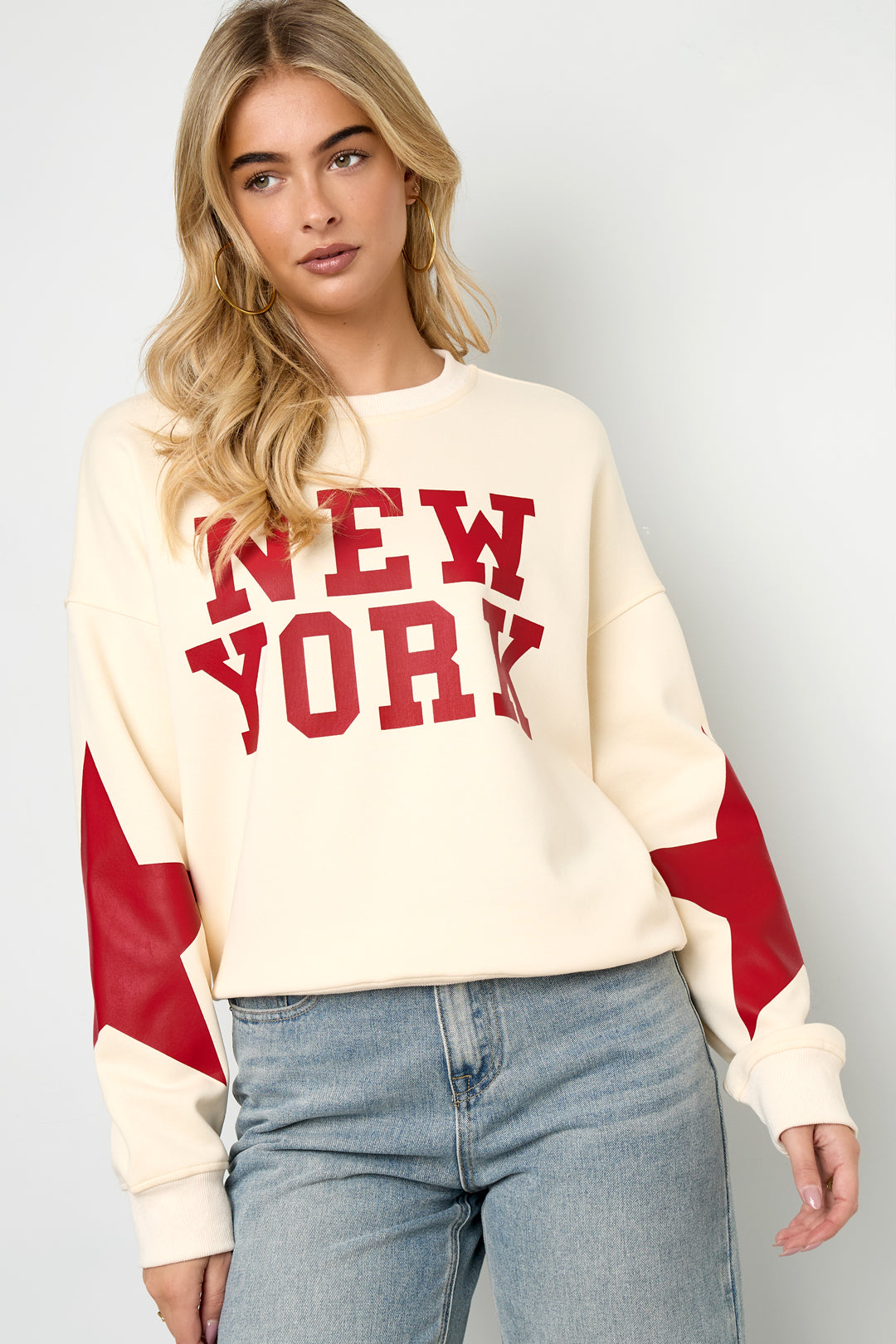 Damen Pullover New York Stern | Baumwolle | Mehrfarbig