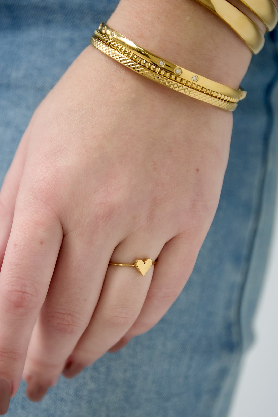 damen ring kleines herz | edelstahl | goldfarbe & silberfarbe