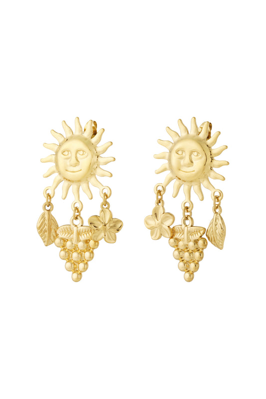 Damen Ohrringe Fruchtiger Sommer | Edelstahl | Goldfarbe