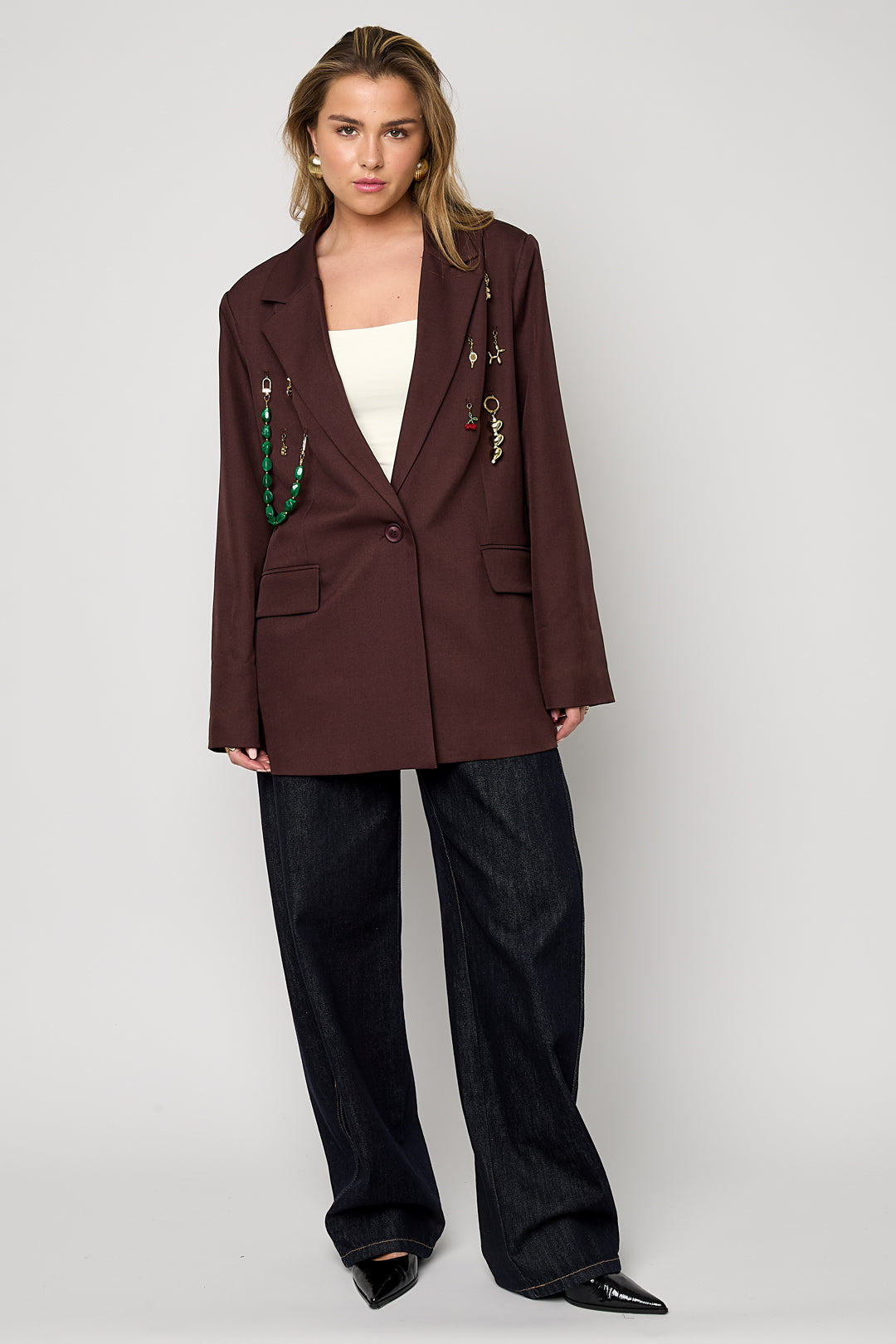 Damen Blazer Vollton | Büroalltag | Braun & Creme bis XL