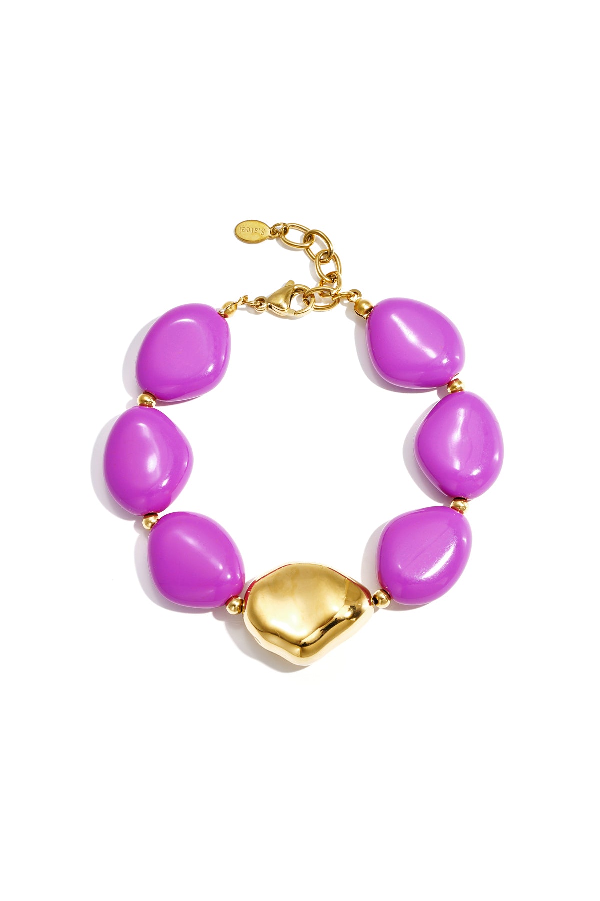 perlenarmband mit organisch geformter statement-perle