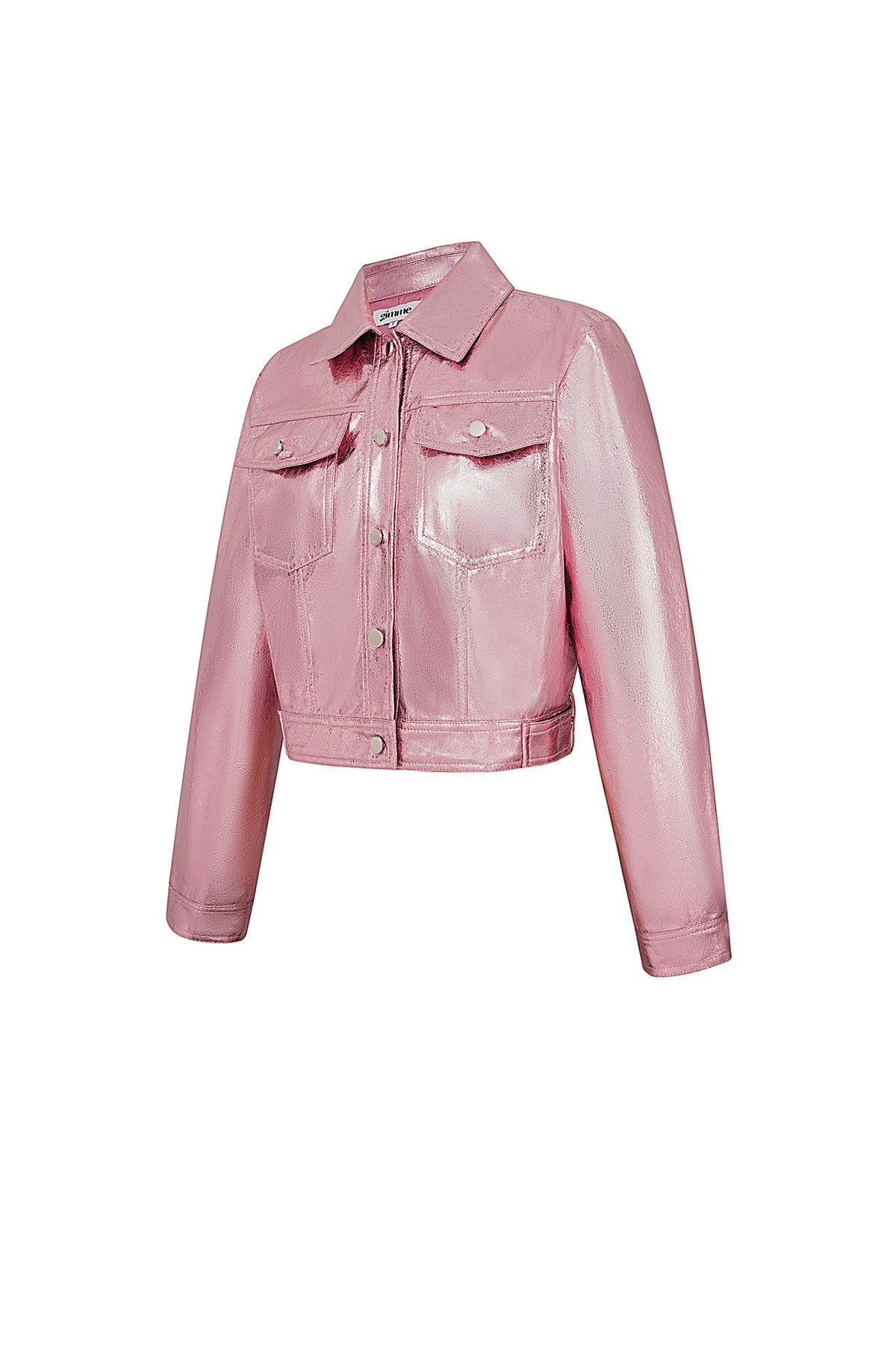 Damen Jacke Metallic Glanz | Kunstleder | Rosa