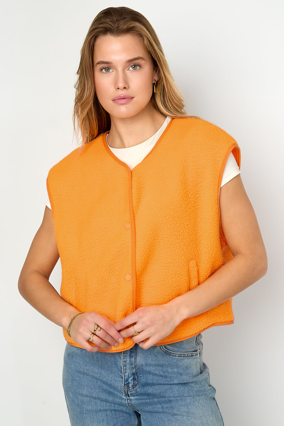 damen weste unifarben elegant | polyester | mehrfarbig