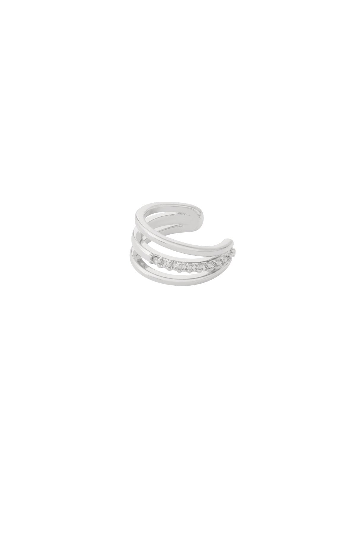 Damen Ohrklemme Organisch Zirkon | Kupfer | Goldfarbe